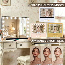 Ratsamee Vanity Mirror with 10X magnifying mirror attached