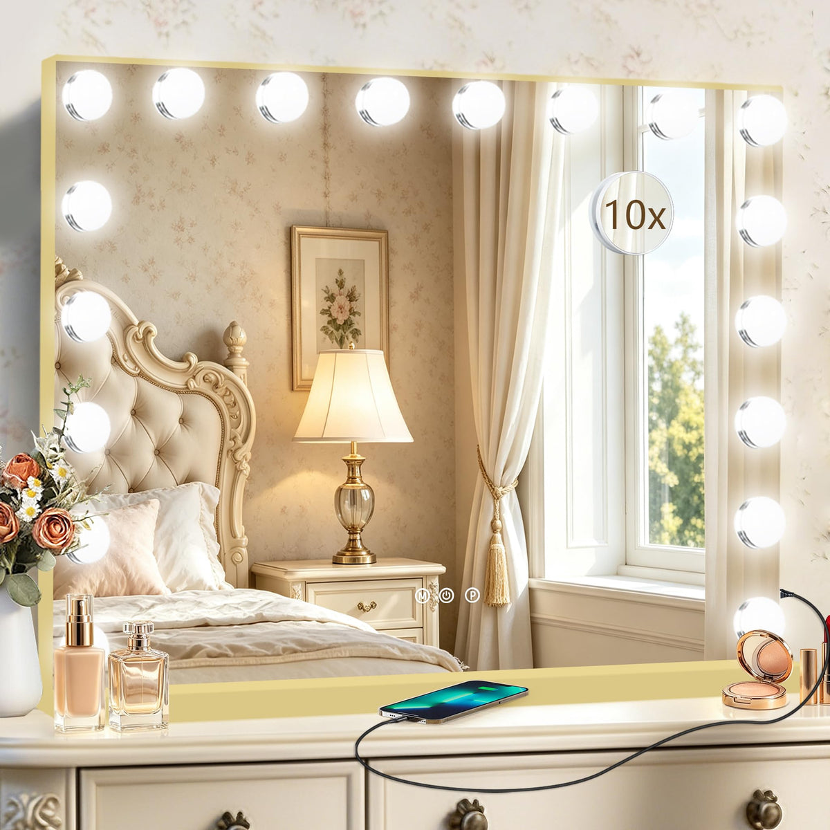 Ratsamee Vanity Mirror with elegant aluminum frame