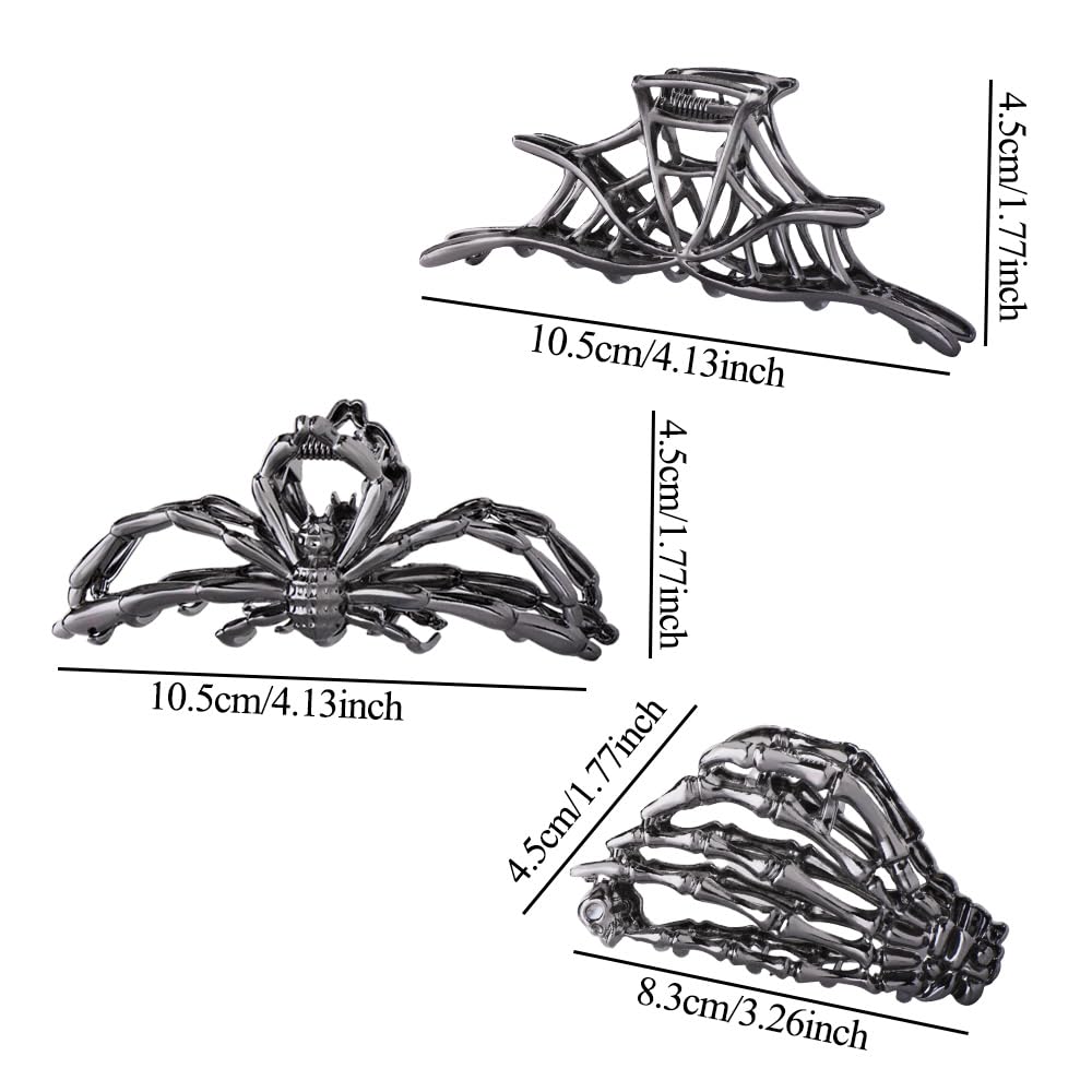 RAUIMOUR Black Spider Web Hair Clip close-up showing details