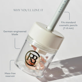 Ravie Beauty sharpener showing built-in shavings container
