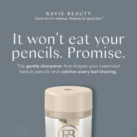 Ravie Beauty sharpener with lip liner pencil for demonstration