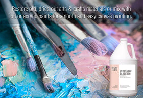 Raw Plus Rare Vegetable Glycerin used with art supplies