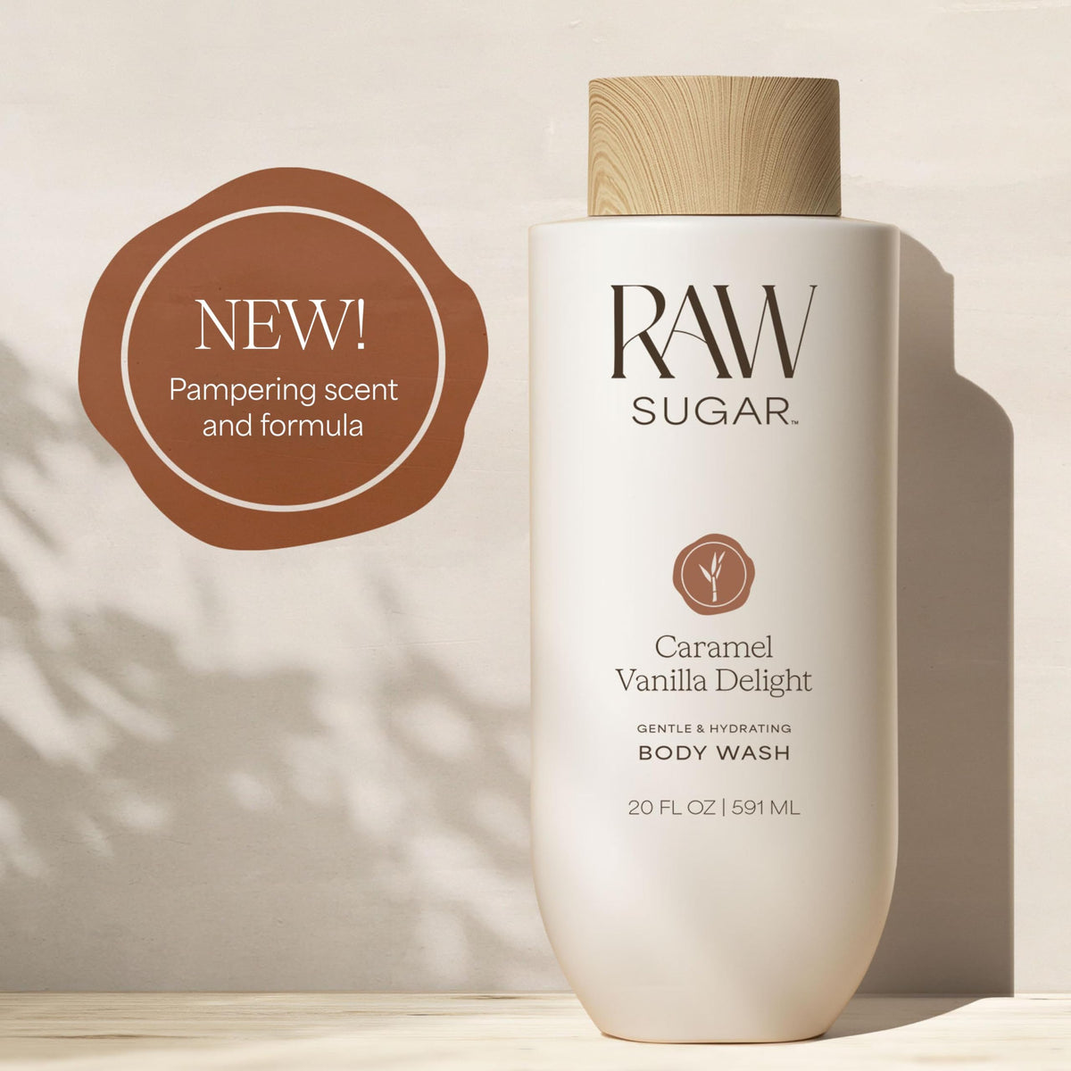 RAW SUGAR Caramel Vanilla Delight Body Wash back view