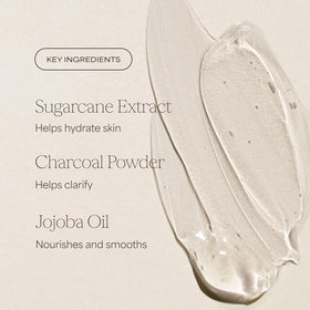 RAW SUGAR Charcoal Bamboo Reset Body Wash in a bathroom setting