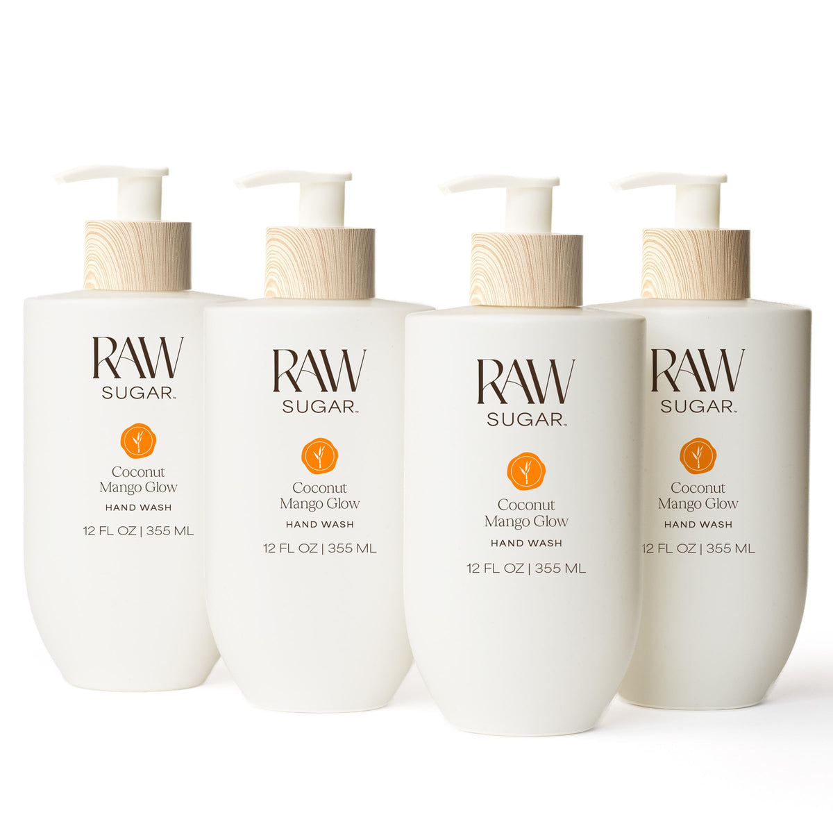 RAW SUGAR Coconut Mango Glow Hand Wash front view