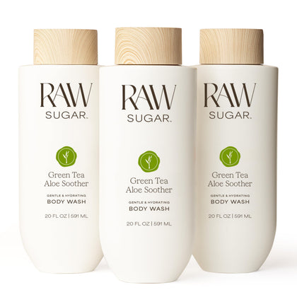 RAW SUGAR Green Tea Aloe Soother Body Wash 20 fl oz front view