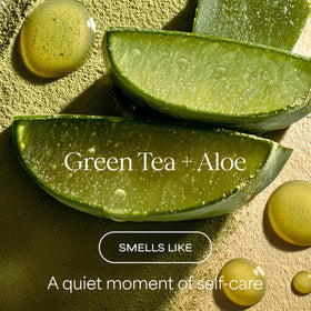 RAW SUGAR Green Tea Aloe Soother Body Wash packaging side view