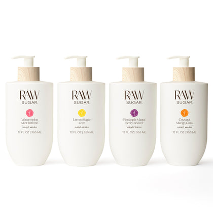 RAW SUGAR Hand Wash Variety Bundle with four bottles