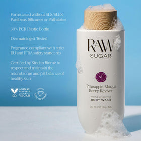 RAW SUGAR Pineapple Maqui Berry Body Wash 20 Fl Oz pack