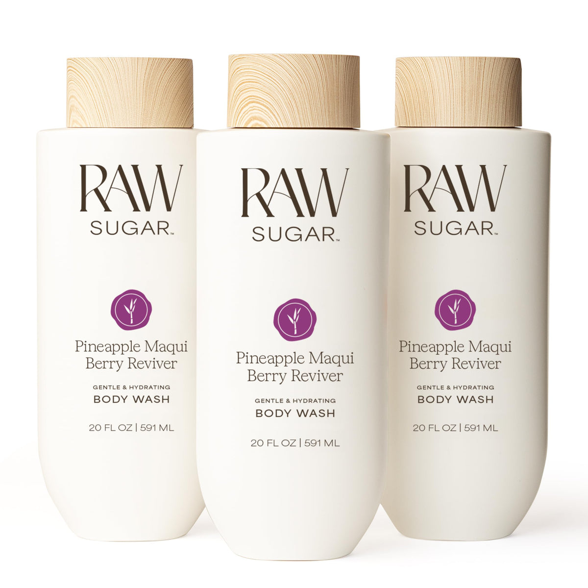 RAW SUGAR Pineapple Maqui Berry Reviver Body Wash front view