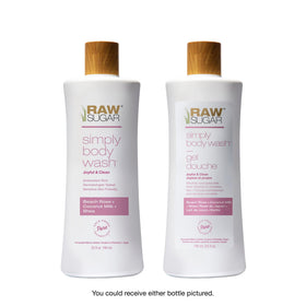RAW SUGAR Simply Body Wash Beach Rose + Coconut Milk + Shea bottle back view