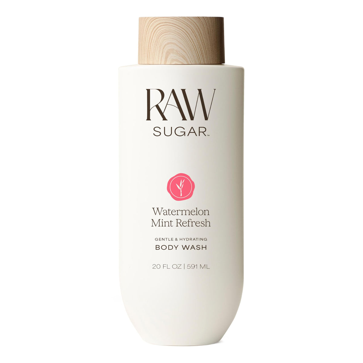 RAW SUGAR Watermelon Mint Refresh Body Wash front view 20 Fl Oz