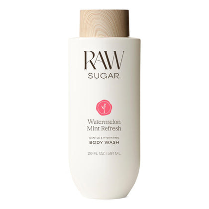 RAW SUGAR Watermelon Mint Refresh Body Wash front view 20 Fl Oz