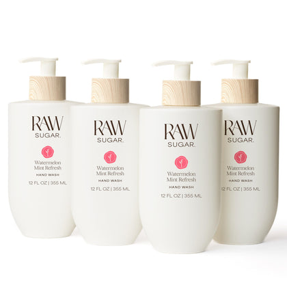 RAW SUGAR Watermelon Mint Refresh Hand Wash front view 12 Fl Oz