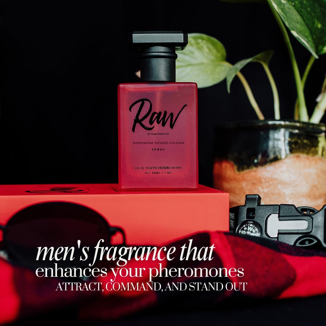 RawChemistry Men's Cologne 1 oz spray bottle open with mist