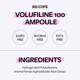 RE:CIPE Volufiline 100% Ampoule with skincare products