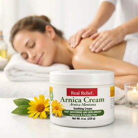 Real Relief Arnica Cream side view packaging