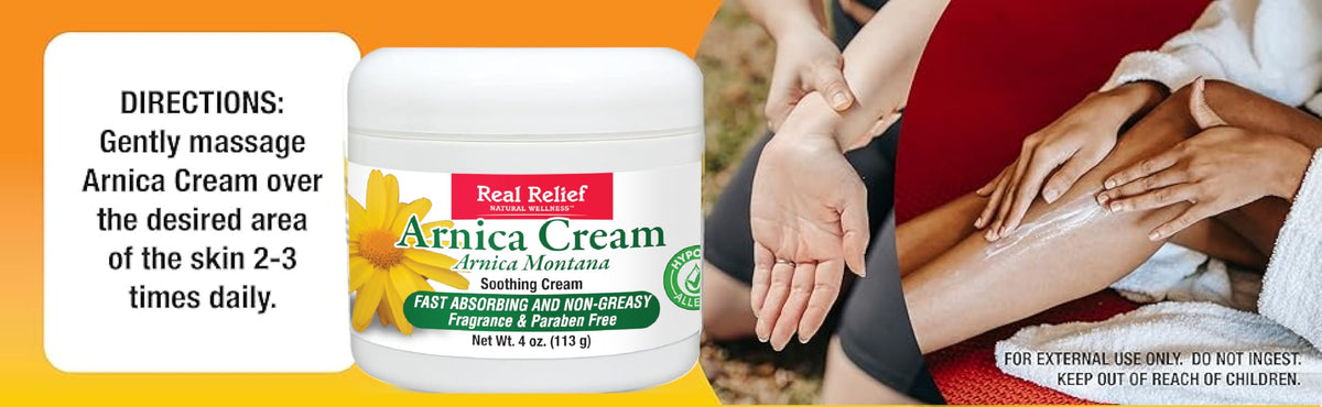 Real Relief Arnica Cream unscented application
