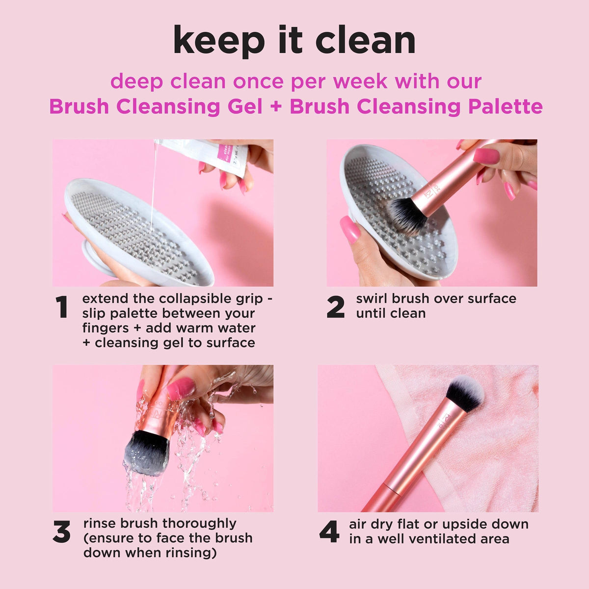 Real Techniques Brightening Concealer Brush RT 242 alongside other makeup tools