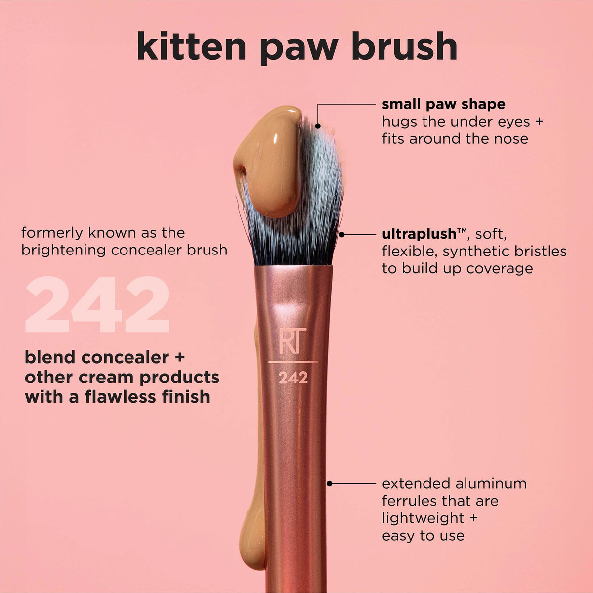 Real Techniques Brightening Concealer Brush RT 242 with flexible bristles