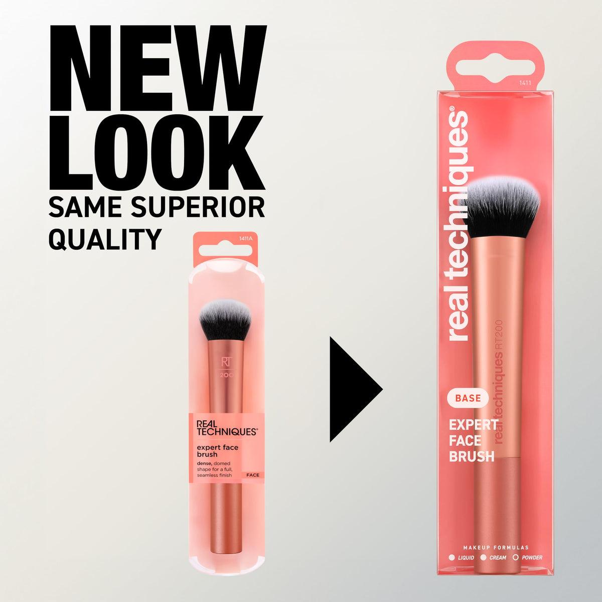 Real Techniques Expert Face Brush packaging on a flat surface
