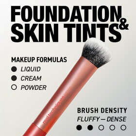 Real Techniques Expert Face Brush side view showcasing the domed head