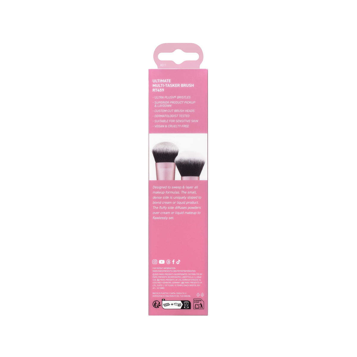 Real Techniques Ultimate Multi-Tasker Brush RT 459 with makeup products