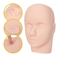 Realistic mannequin head for lash extension practice