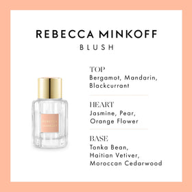 Rebecca Minkoff Blush Eau de Parfum on a vanity