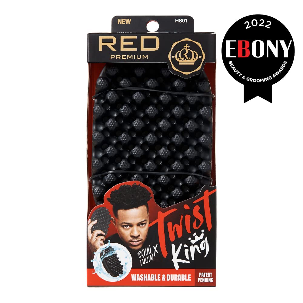 Red by Kiss Bowwow Twist King Comb Brush side view