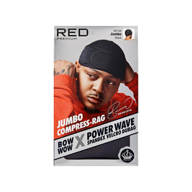 Red by Kiss Premium Bow Wow Durag Jumbo in black front view