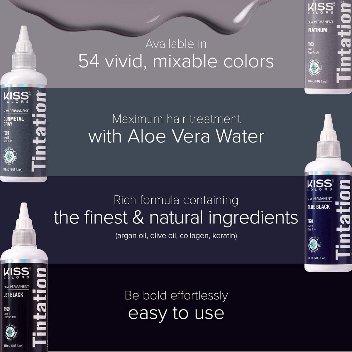 Red By Kiss Tintation Semi-Permanent Hair Color with ingredients display