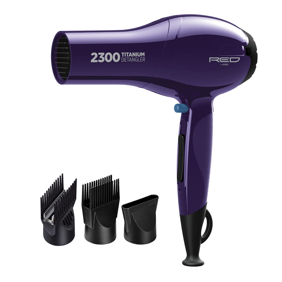 Red by Kiss Titanium 2300 Detangler Hair Dryer front view