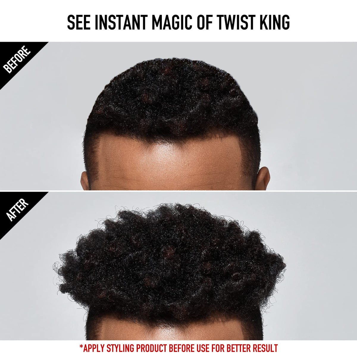Red by Kiss Twist King Washable Twist Brush in use on afro curls