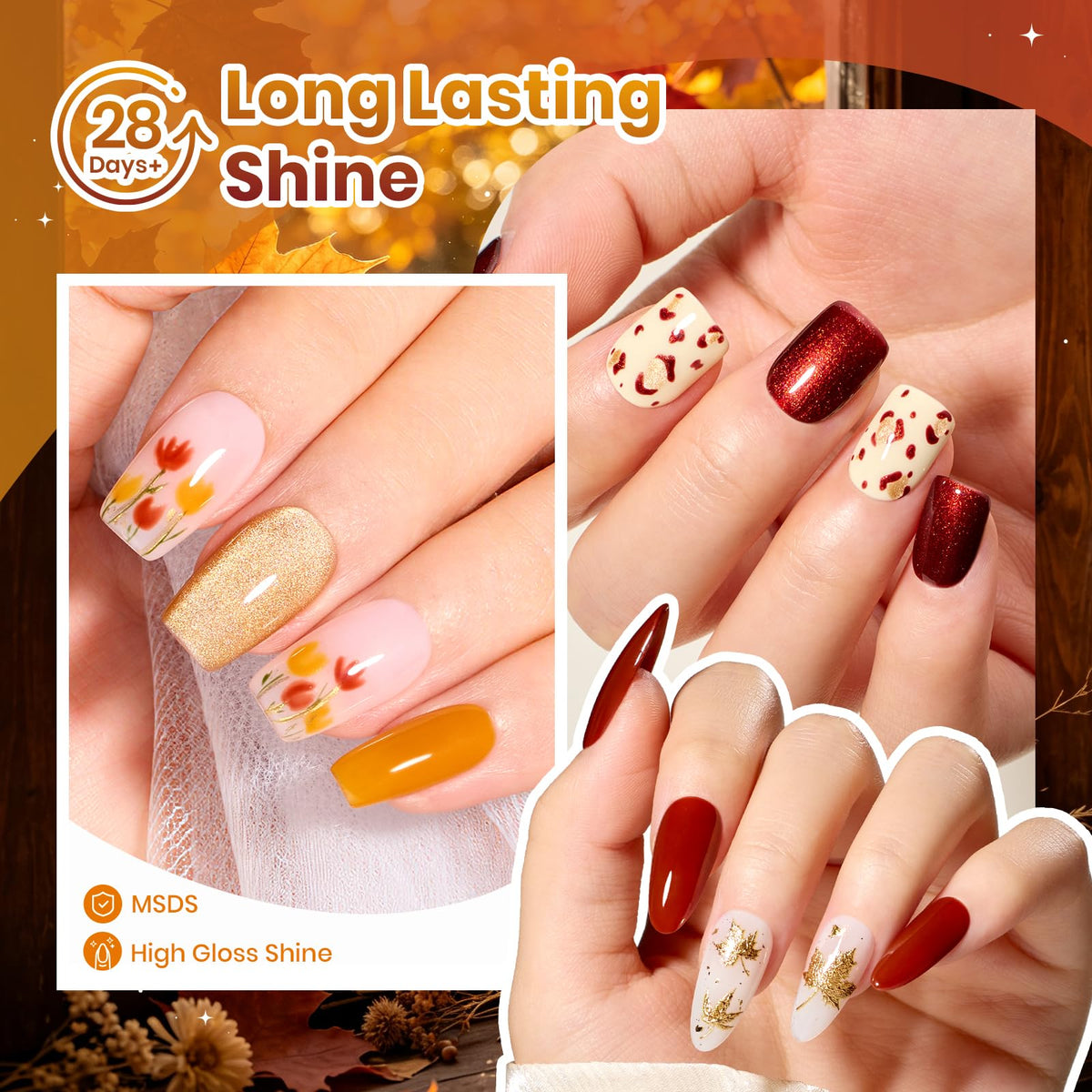 Red shimmer gel polish from beetles Gel Polish set