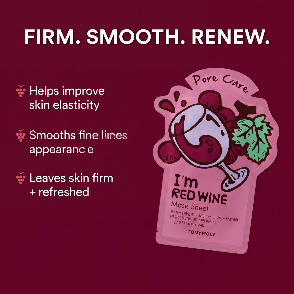 Red Wine sheet mask from TONYMOLY Love in Full Bloom