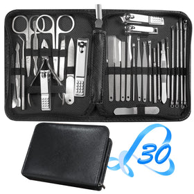 RedFlow 30-piece manicure set in black leather case