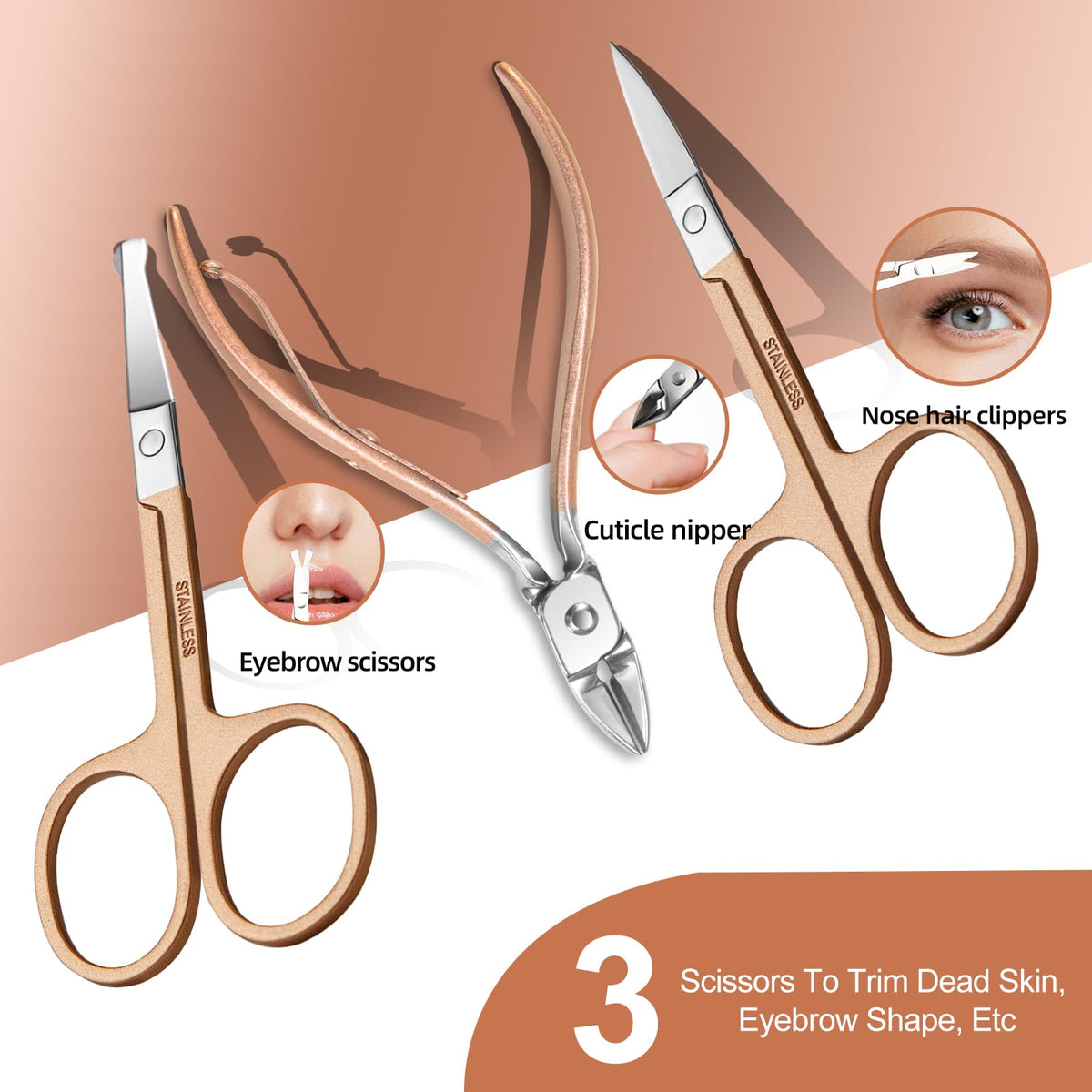 RedFlow 30-piece manicure tools laid out on a table