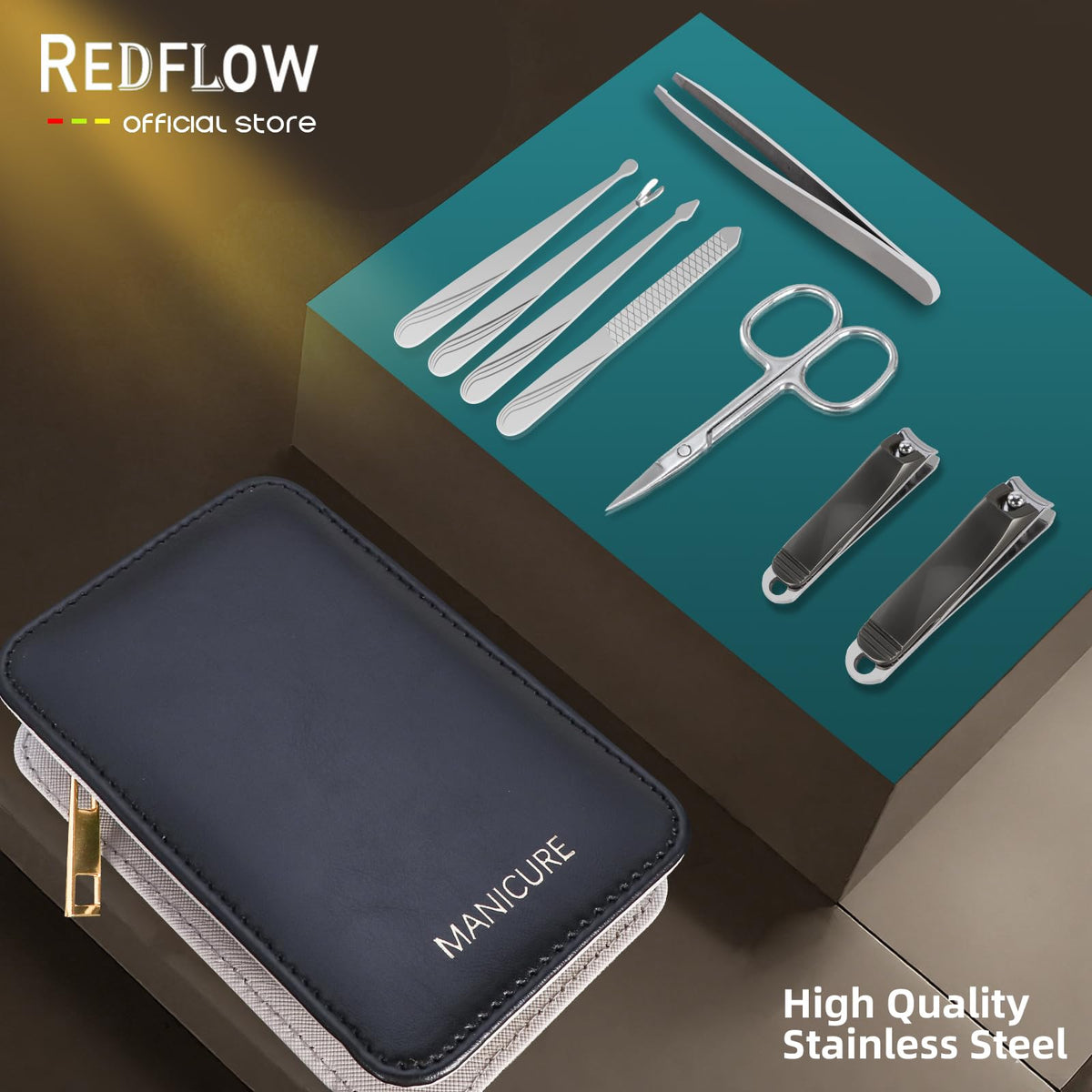 RedFlow manicure set displayed with a gift box