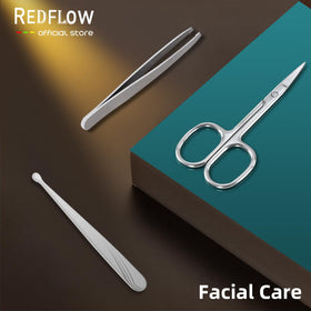 RedFlow manicure set tools arranged on a table