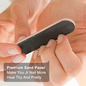 RedFlow nail files in use on acrylic nails