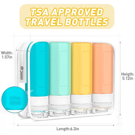 Redfly Travel Bottles for Toiletries 3oz with no-drip valve