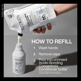 Redken Acidic Bonding Concentrate Conditioner opened to show texture