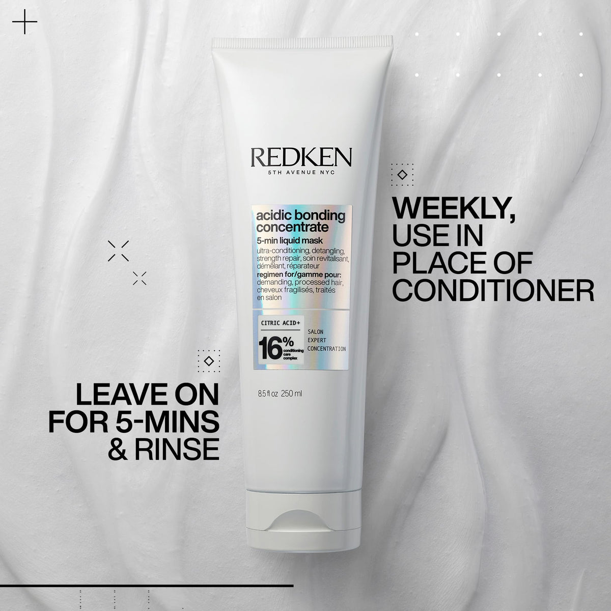 Redken Acidic Bonding Concentrate Mask packaging with ingredients