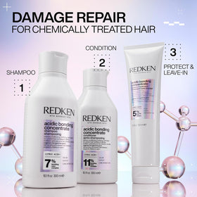 Redken Acidic Bonding Concentrate Shampoo in bathroom setting