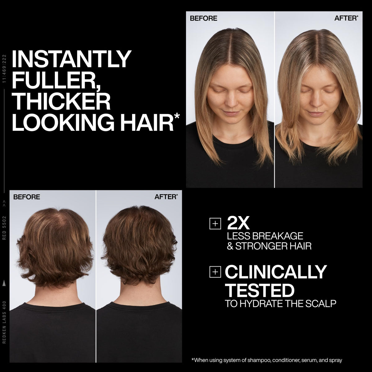 Redken Acidic Grow Full Densifying Shampoo 1.7 Fl Oz side view