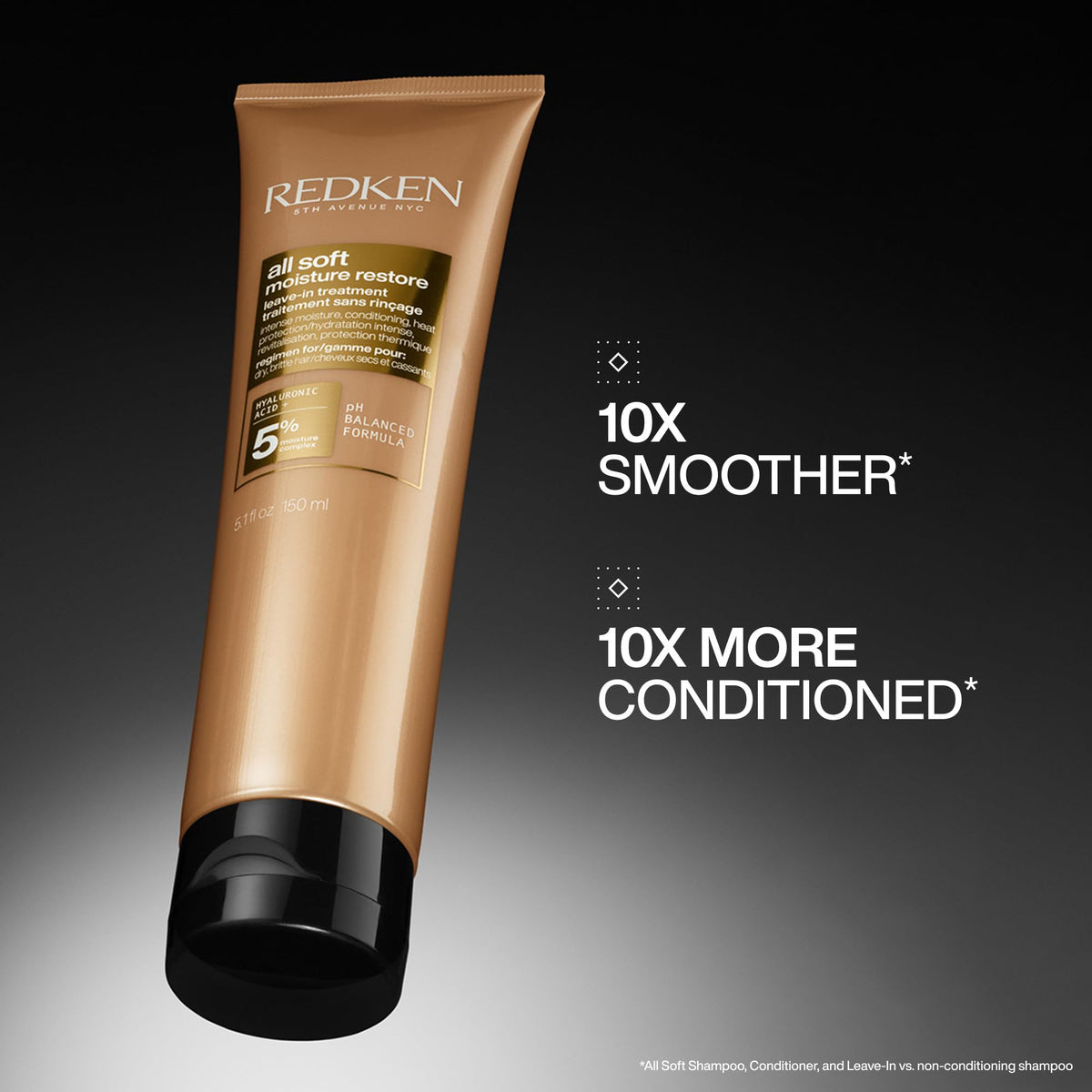Redken All Soft Leave-In Conditioner bottle with cap