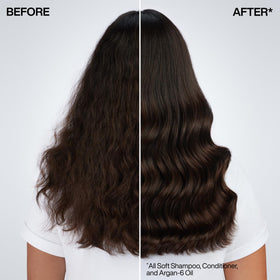 Redken All Soft Shampoo 1080g in a bathroom setting
