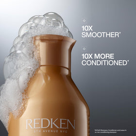 Redken All Soft Shampoo bottle side view