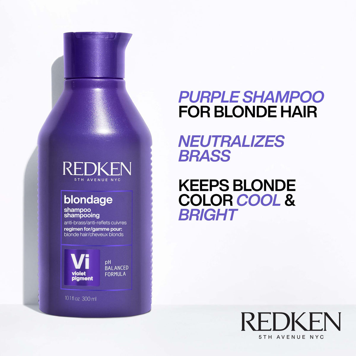 Redken Blondage Purple Shampoo bottle side view